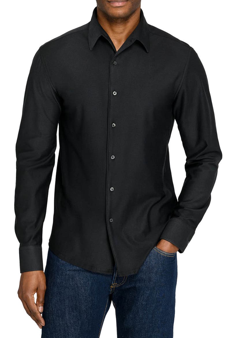 Solid Mapleton Luxe Cross Dyed Long Sleeve Shirt, Main, color, BLACK