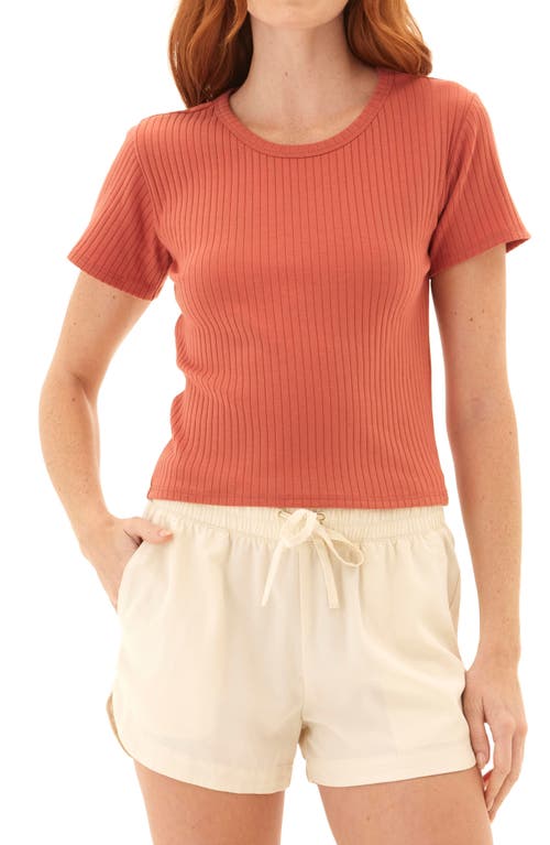 Threads 4 Thought Felicia Stretch Organic Cotton Rib T-shirt In Red