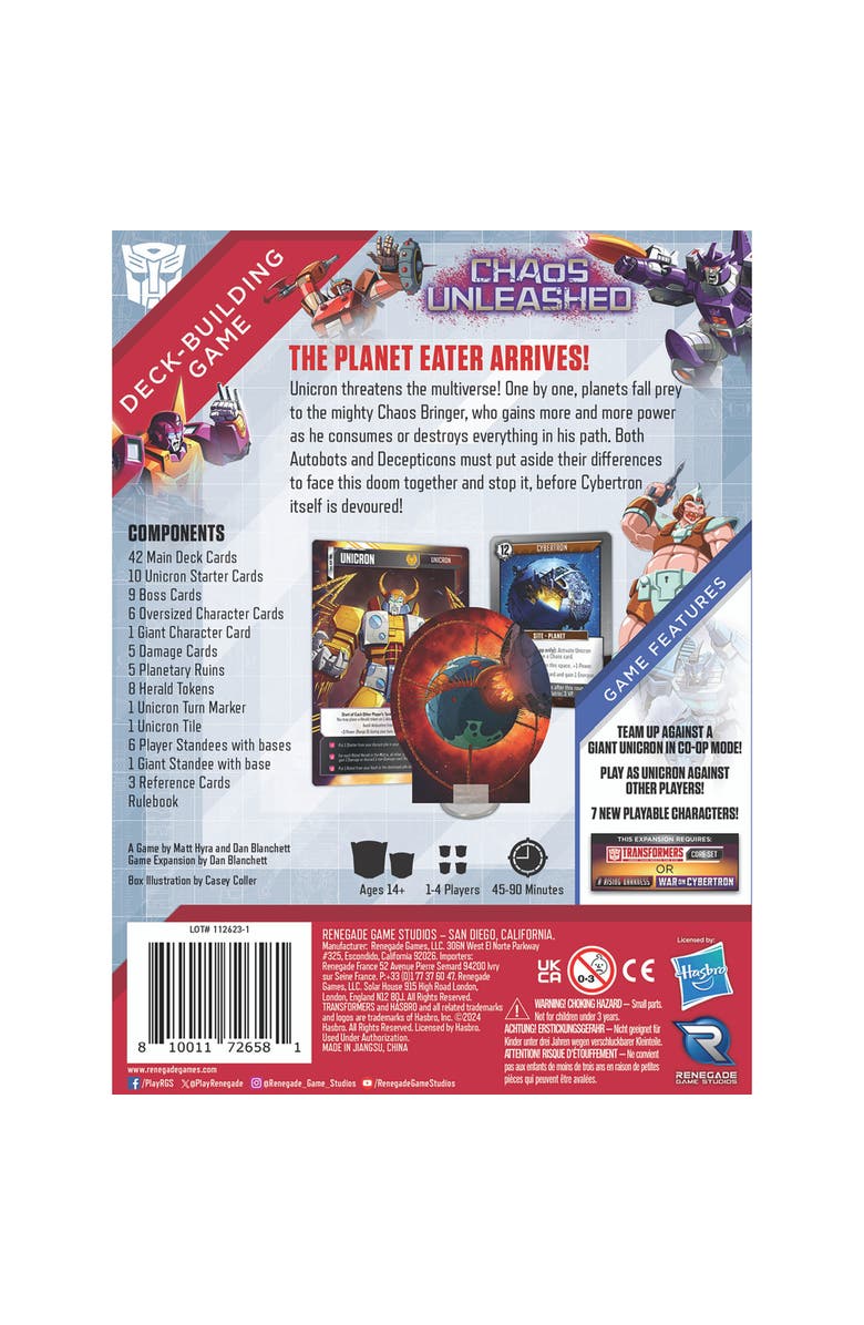 Renegade Game Studios Transformers Deck Building Game Chaos Unleashed, Alternate, color,