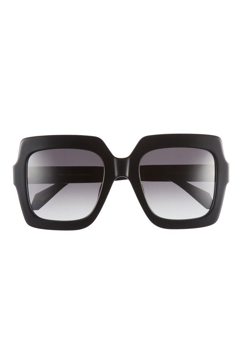 53mm Square Sunglasses, Main, color, BLACK BLACK SMOKE