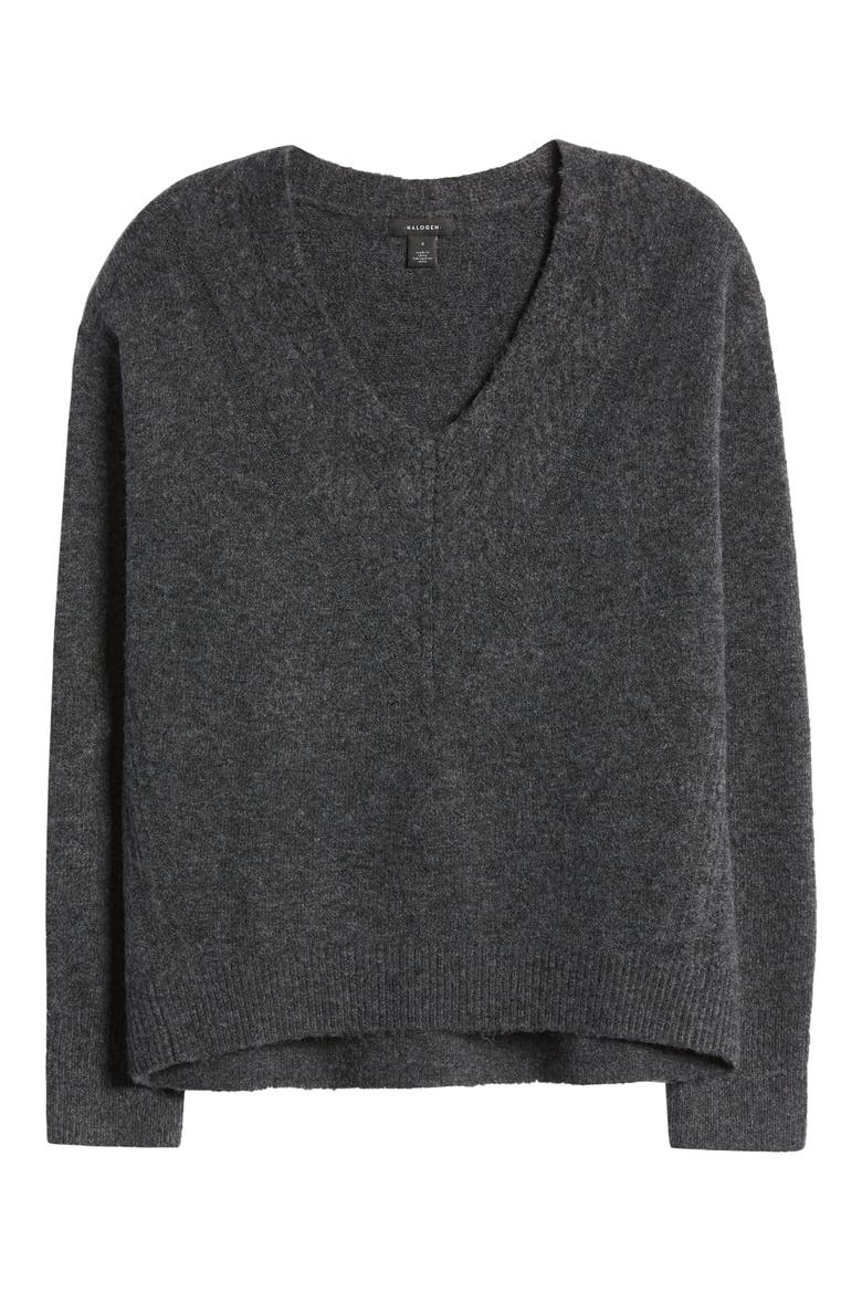 V-Neck Sweater, Alternate, color, GREY DARK CHARCOAL HEATHER