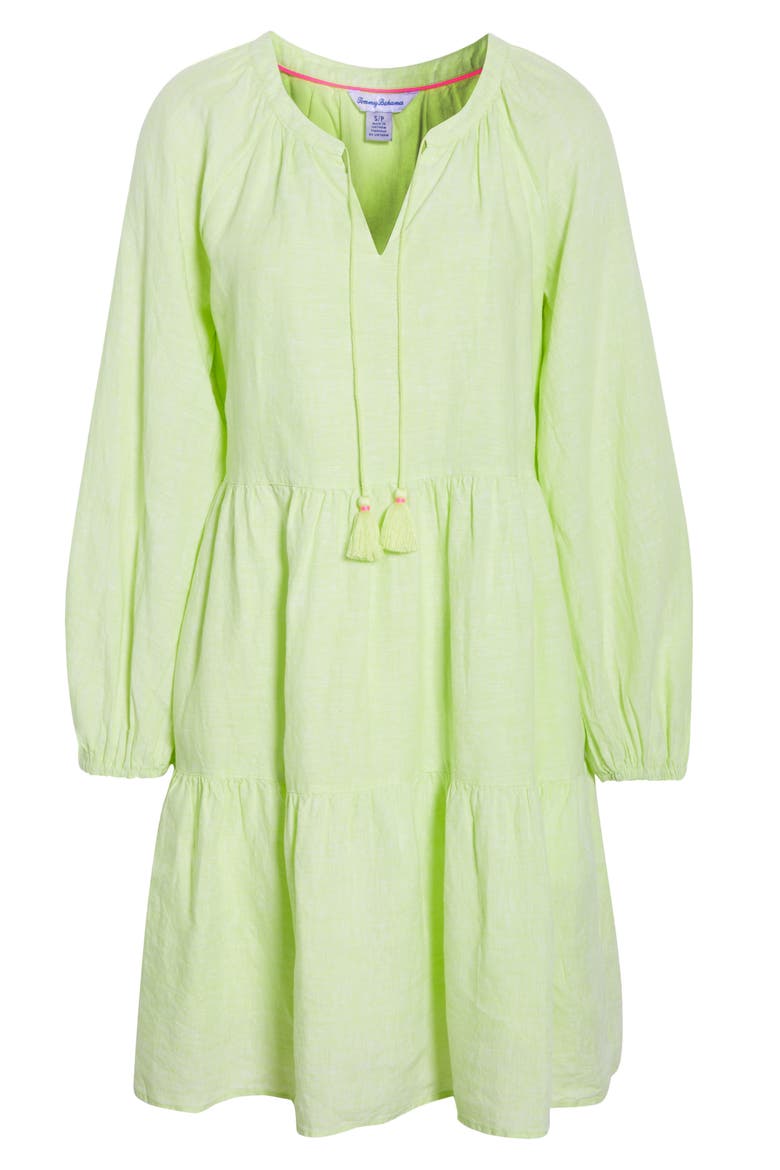 Coastalina Long Sleeve Tiered Minidress, Alternate, color, ENERGY