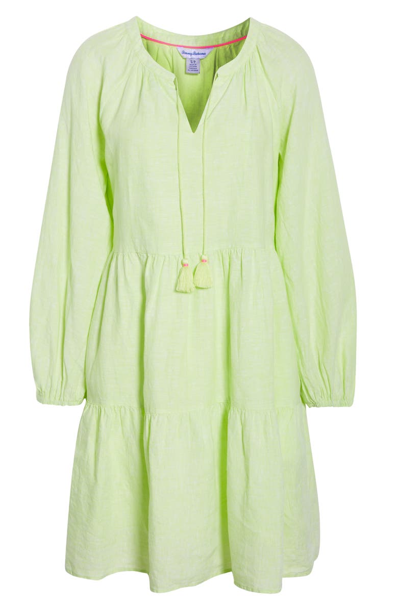 Tommy Bahama Coastalina Long Sleeve Tiered Minidress, Alternate, color, Energy