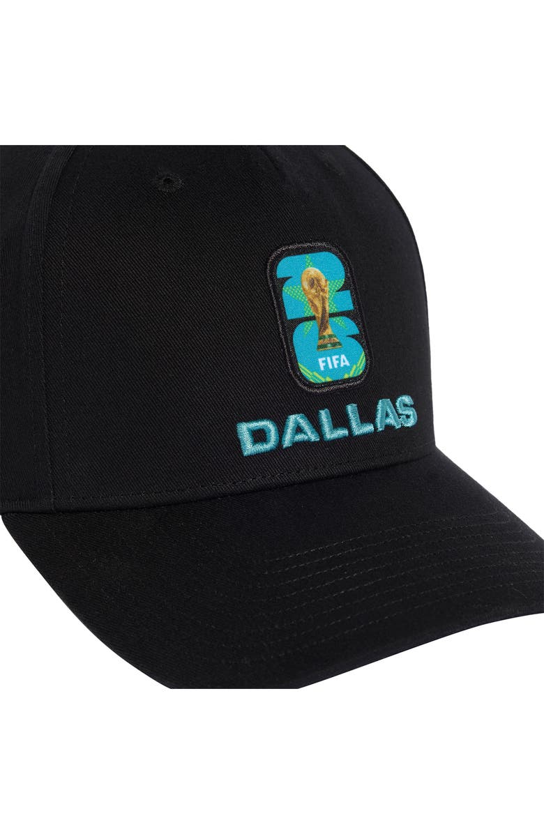 adidas FIFA World Cup 2026<sup>™</sup> Dallas Adjustable Twill Ball Cap, Alternate, color, Black/ White