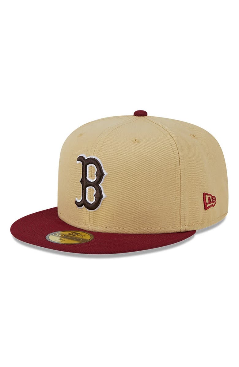 New Era Men's New Era Vegas Gold/Cardinal Boston Red Sox 59FIFTY Fitted Hat, Alternate, color,