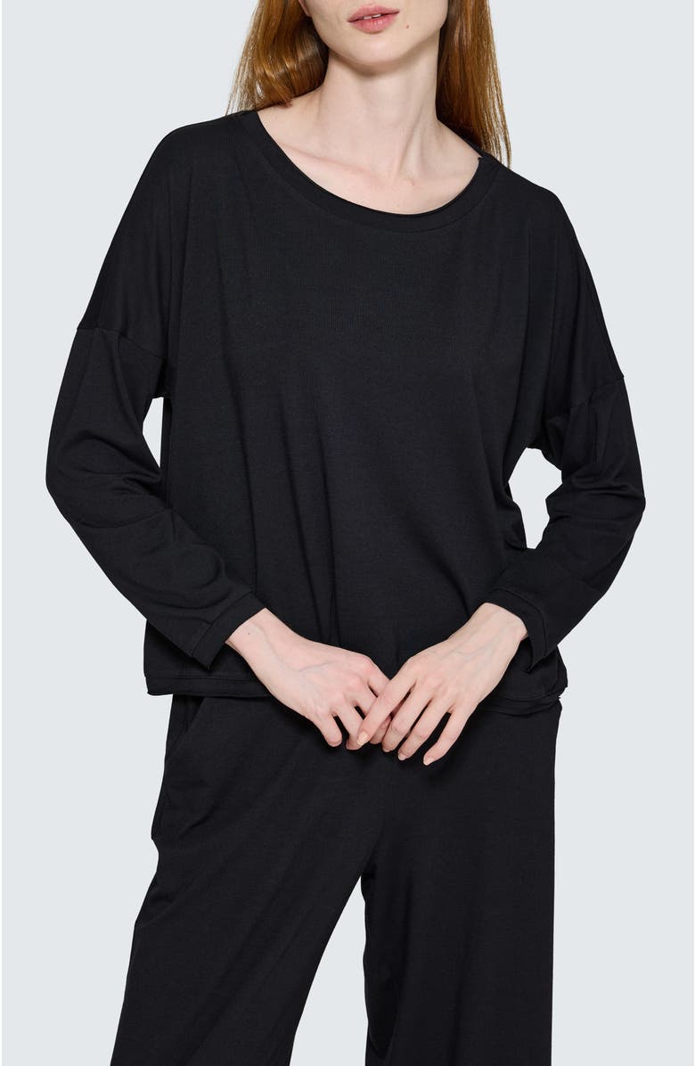 LUUKAA Lana Boxy Blouse, Main, color, Black