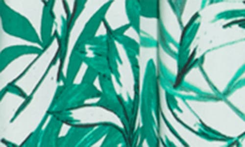 Boho Me Smocked Off-the-shoulder Maxi Swim Cover-up In Green Tropical
