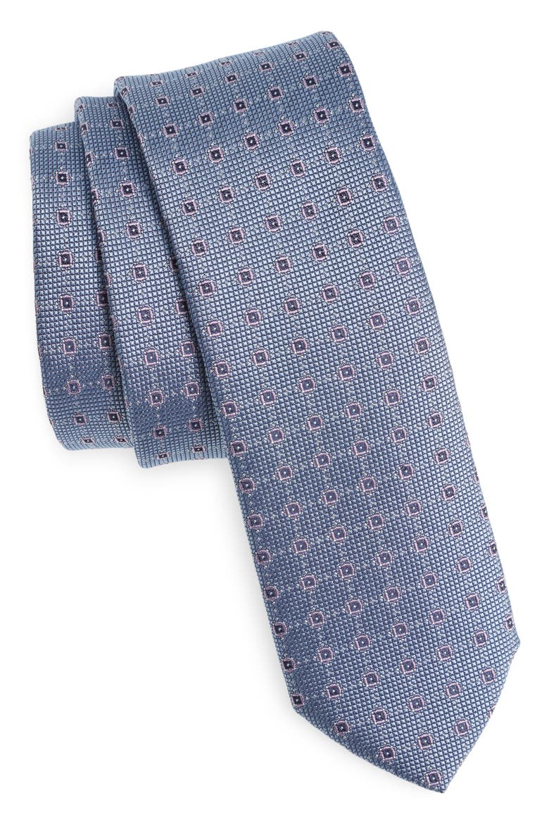 Neat Silk Blend Tie, Main, color, LT PAST/BU