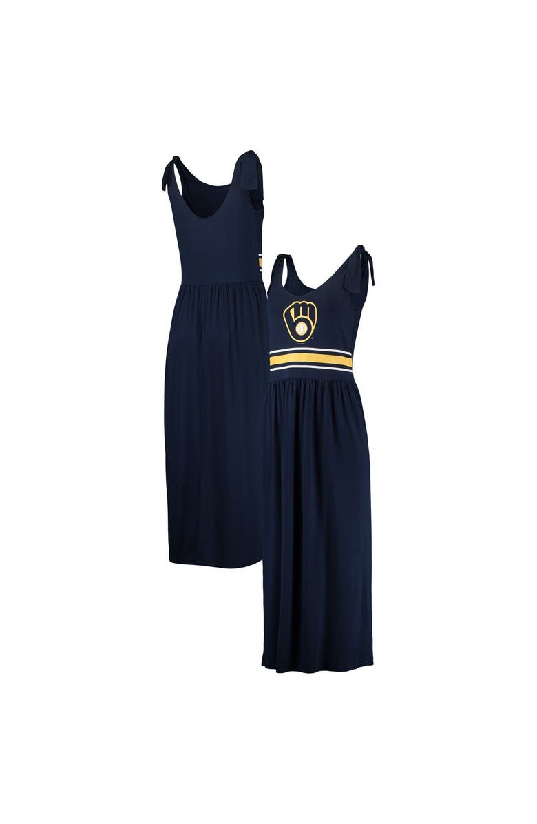 G-III 4HER BY CARL BANKS Women's G-III 4Her by Carl Banks Navy Milwaukee Brewers Game Over Maxi Dress, Main, color, 