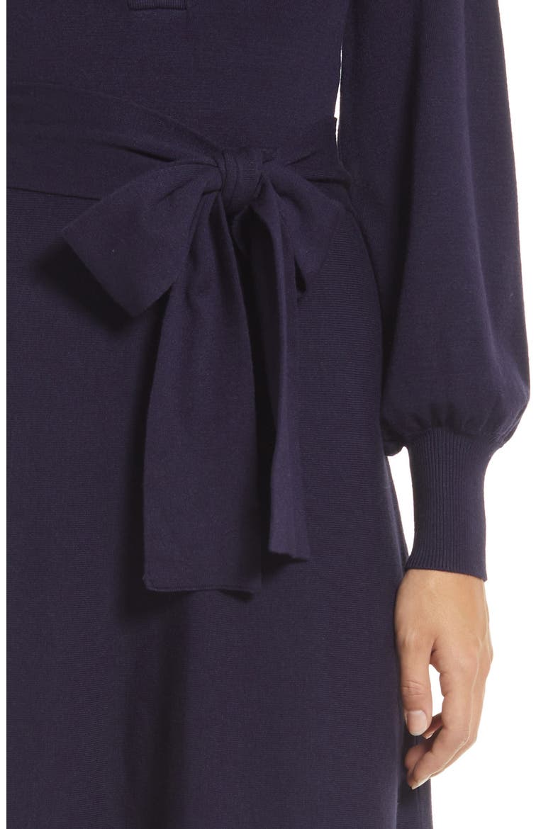 Ballon Long Sleeve Sweater Dress, Alternate, color, NAVY
