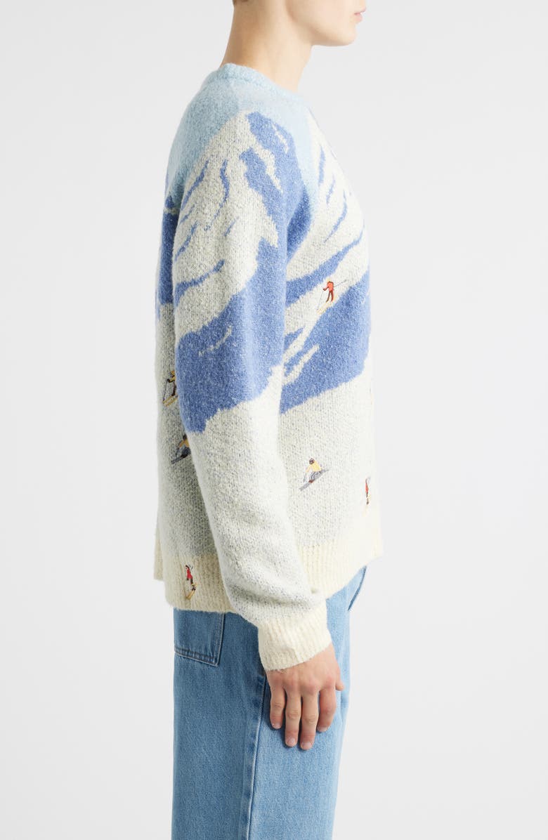 MAVRANS Ski Jacquard Crewneck Sweater, Alternate, color, Blue