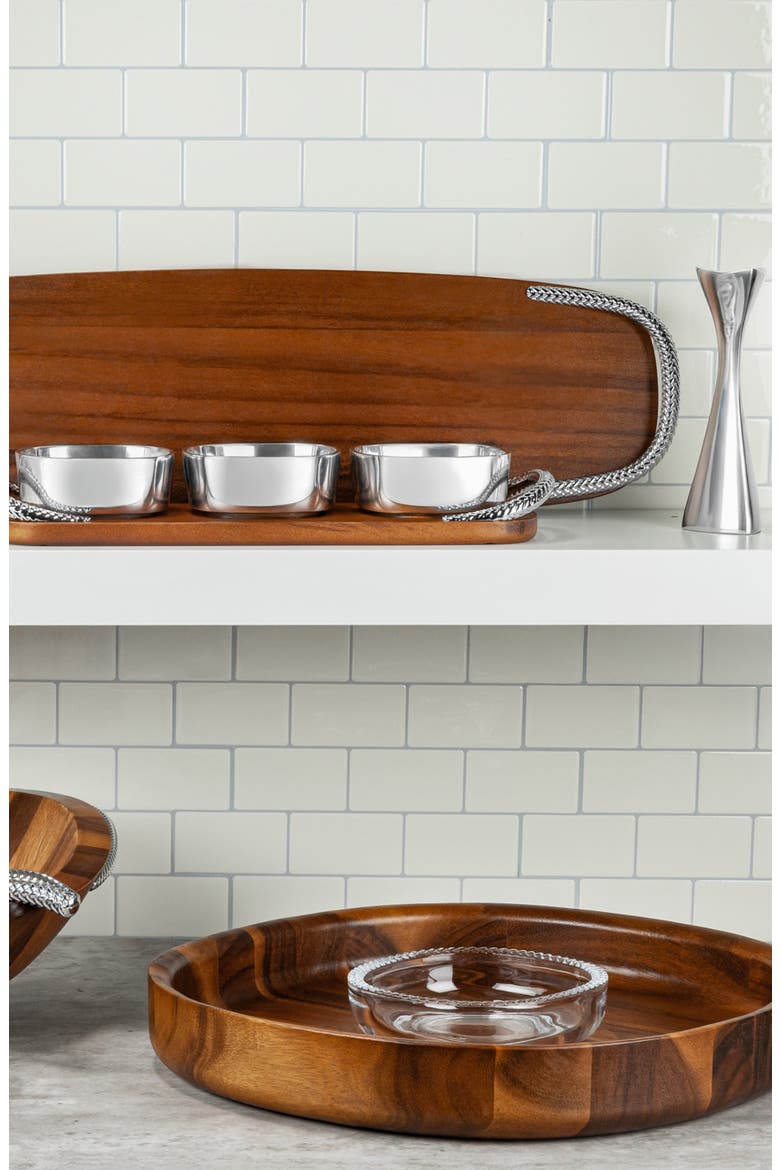 Wood & Glass Chip & Dip Set, Alternate, color, BROWN