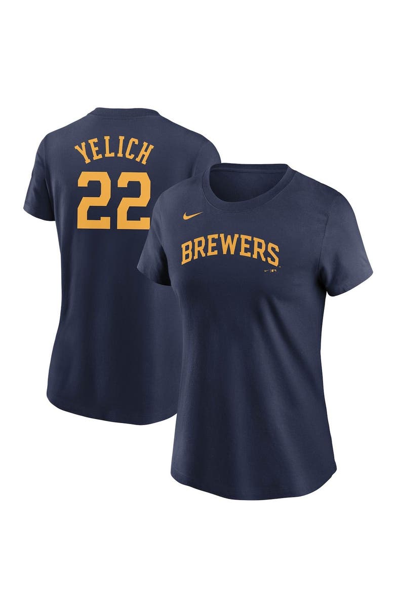 Nike Women's Nike Christian Yelich Navy Milwaukee Brewers Name & Number T-Shirt, Main, color, Navy