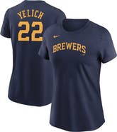 Nike Women's Nike Christian Yelich Navy Milwaukee Brewers Name & Number T-Shirt