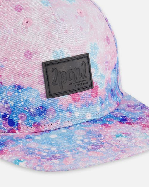 Deux Par Deux Baby Girl's Printed Cap Pink With Bubble Effects In Pink With Bubble Effects
