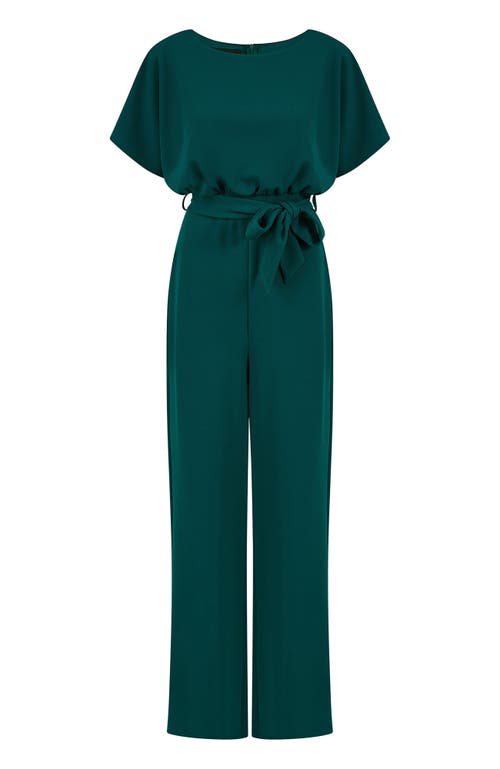 Yumi Batwing Stretch Jumpsuit In Green