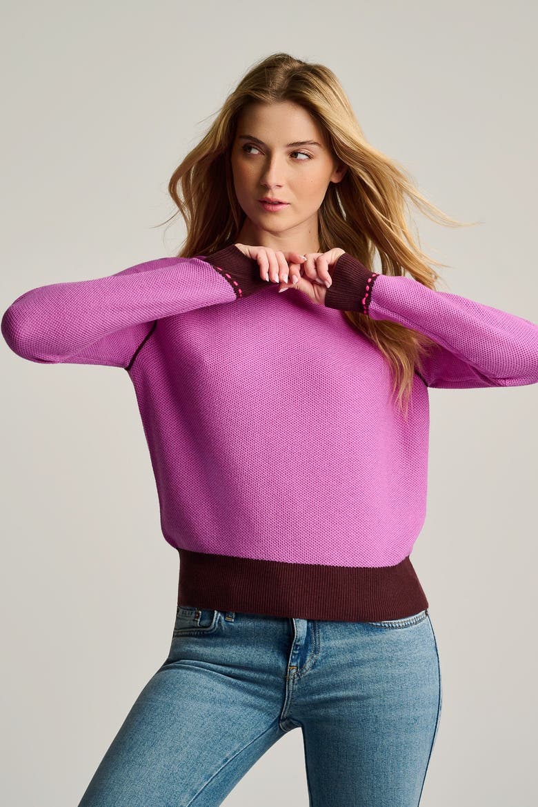 Stitchin Cotton Cashmere Sweater, Main, color, Orchid