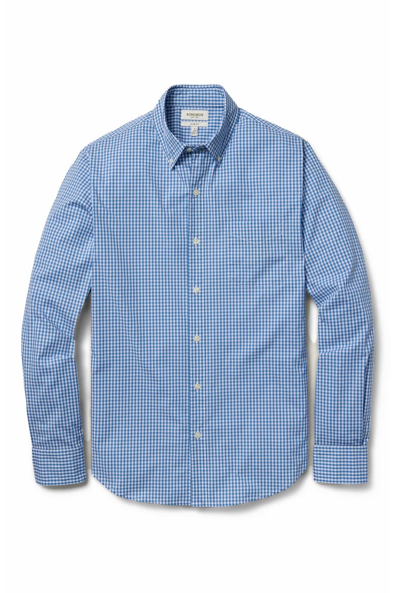 Everyday Slim Fit Gingham Shirt, Alternate, color, MULTI BLUE GINGHAM