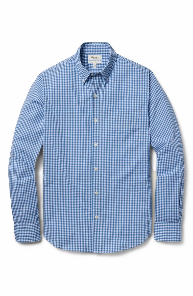 Bonobos Everyday Slim Fit Gingham Shirt, Alternate, color, Multi Blue Gingham