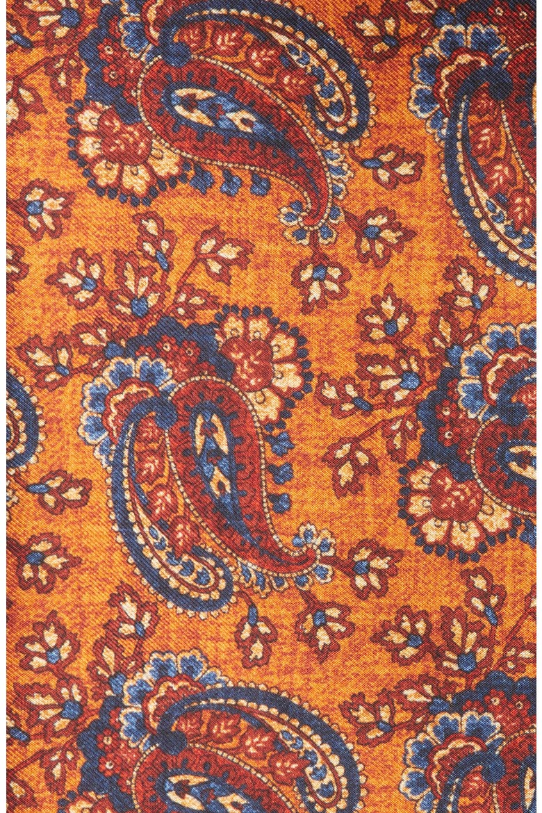 Paisley Silk Pocket Square, Alternate, color, GOLD