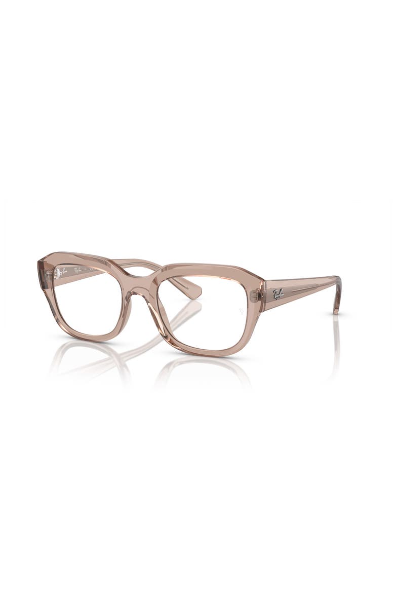 52mm Square optical glasses, Main, color, Brown