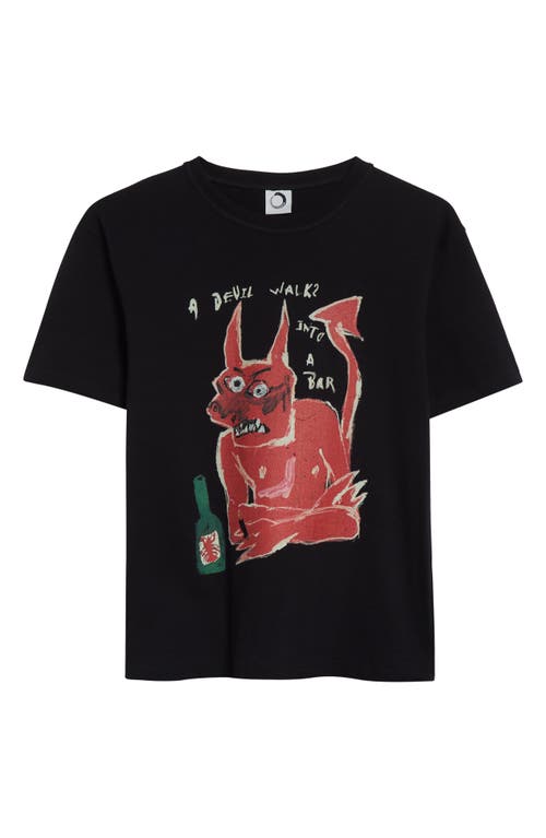 Endless Joy Devils Heavyweight Organic Cotton Graphic T-shirt In Black