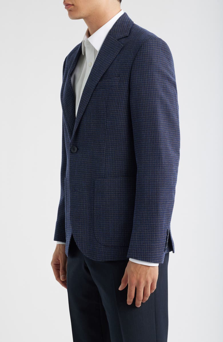 Nordstrom Grid Stretch Wool Sport Coat, Alternate, color, Navy- Brown Holo Grid