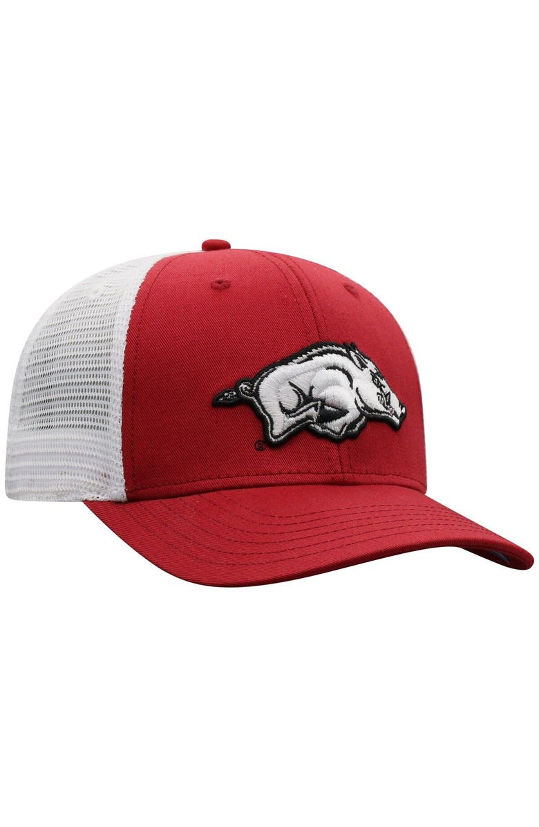 TOP OF THE WORLD Men's Top of the World Cardinal/White Arkansas Razorbacks Trucker Snapback Hat, Alternate, color, Cardinal