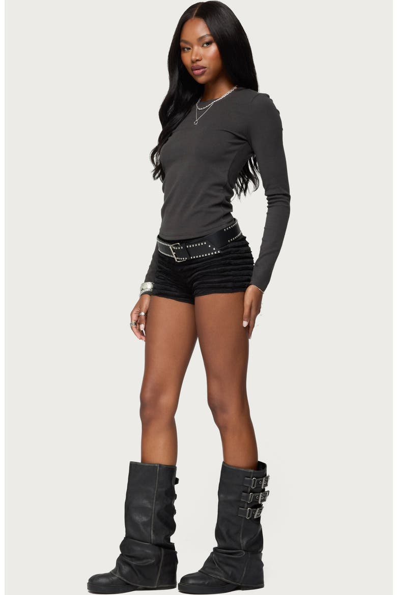 Daphne Long Sleeve Rib T-Shirt, Alternate, color, DARK-GRAY