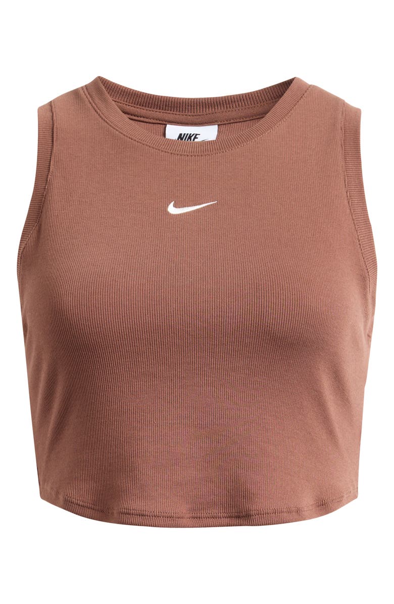 Nike Sportswear Essential Rib Crop Tank, Alternate, color, Fauna Brown/ Sail