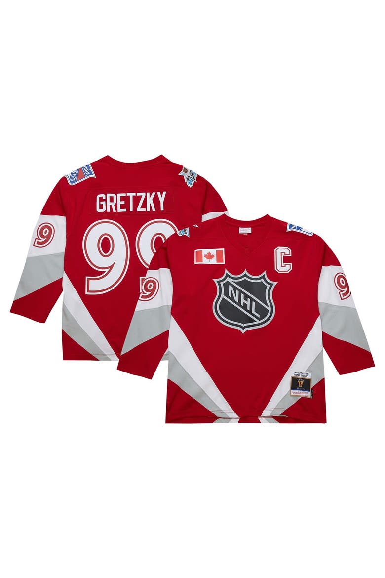 Men's Mitchell & Ness Wayne Gretzky Scarlet  1999 NHL All-Star Game Blue Line Player Jersey, Alternate, color, Scarlet