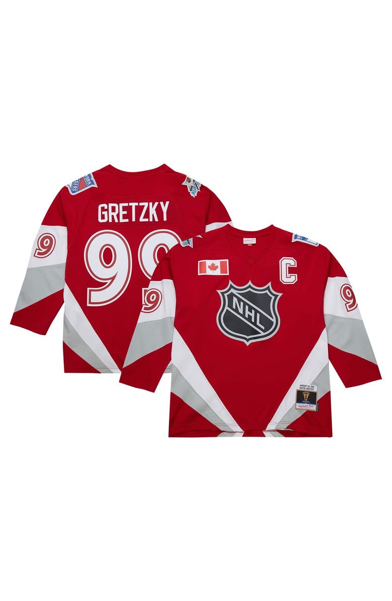 Mitchell & Ness Men's Mitchell & Ness Wayne Gretzky Scarlet  1999 NHL All-Star Game Blue Line Player Jersey, Alternate, color, 