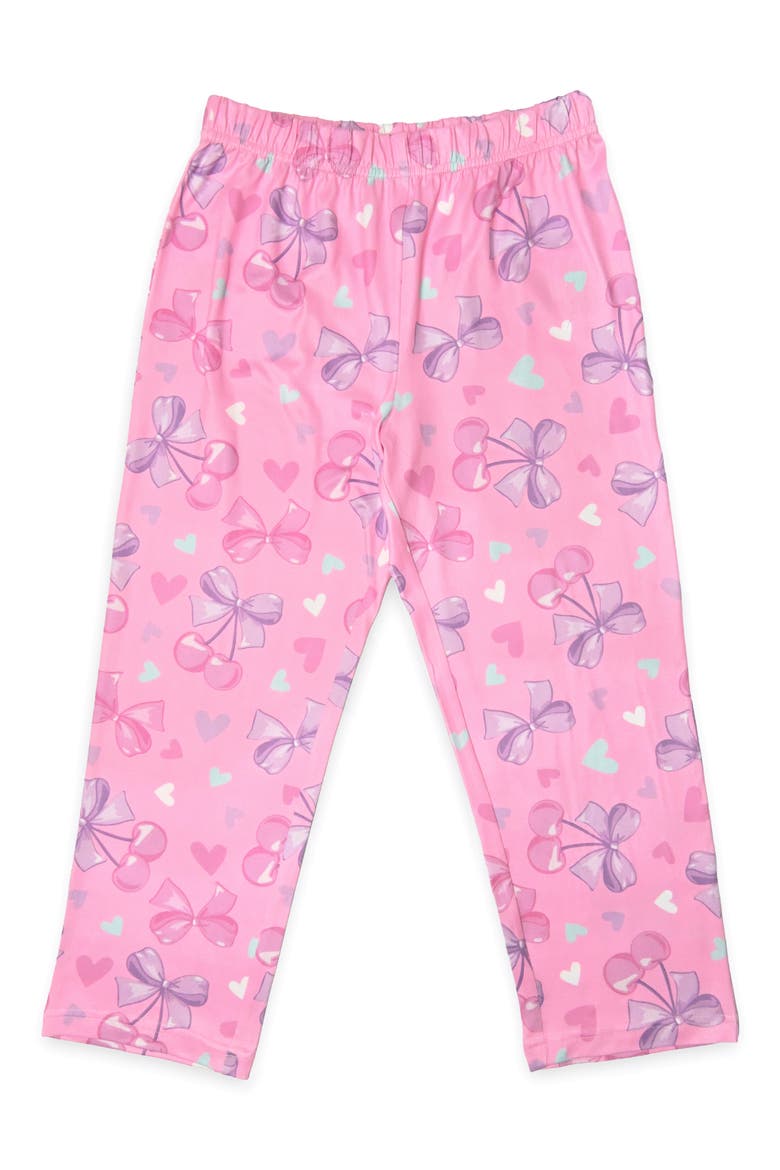 Kids' Cherry Yummy 3-Piece Pajama Set, Alternate, color, BUBBLE GUM