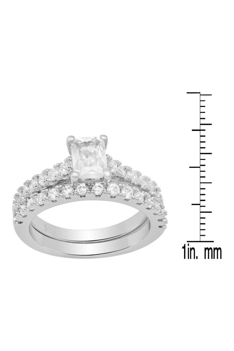 Set of 2 Simulated Diamond Rings, Alternate, color, SILVER