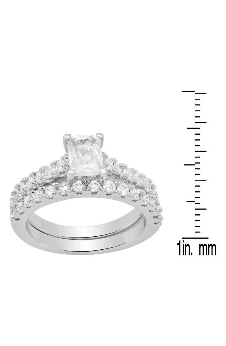 HMY JEWELRY Set of 2 Simulated Diamond Rings, Alternate, color, Silver