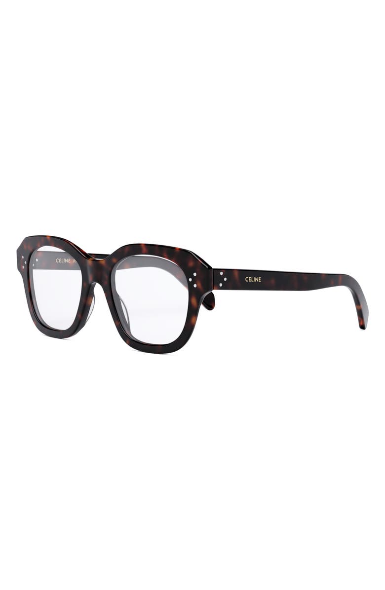 CELINE Bold 3 Dots 50mm Butterfly Optical Glasses, Alternate, color, Dark Havana