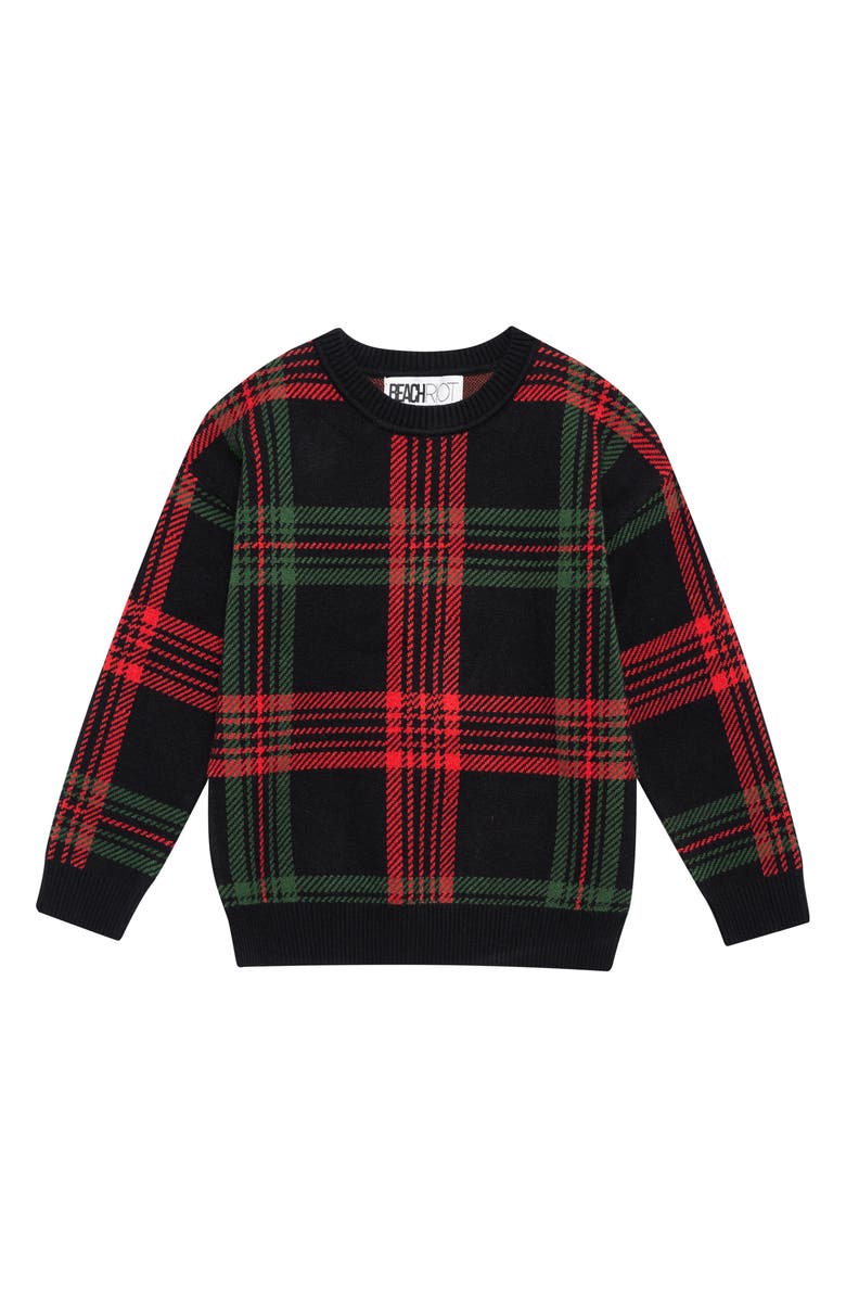 Beach Riot Kids' Callie Sweater, Main, color, Ribbon Plaid