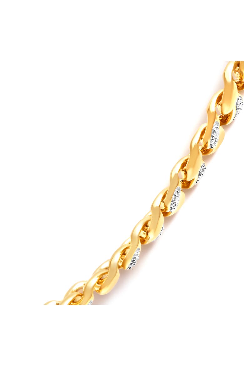 14K Yellow Gold Plated Silver 1.0 Cttw Diamond Cuban Link Necklace, Alternate, color, Yellow Gold over Silver