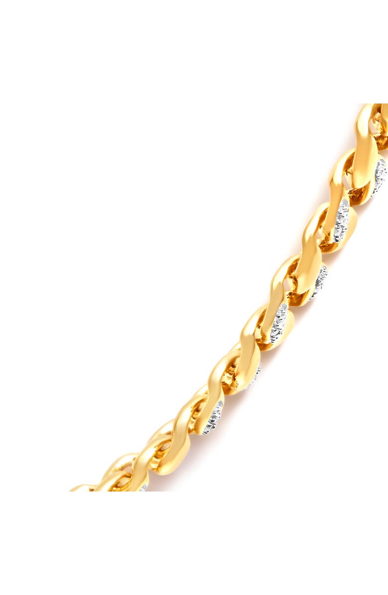 Haus of Brilliance 14K Yellow Gold Plated Silver 1.0 Cttw Diamond Cuban Link Necklace, Alternate, color, Yellow Gold Over Silver