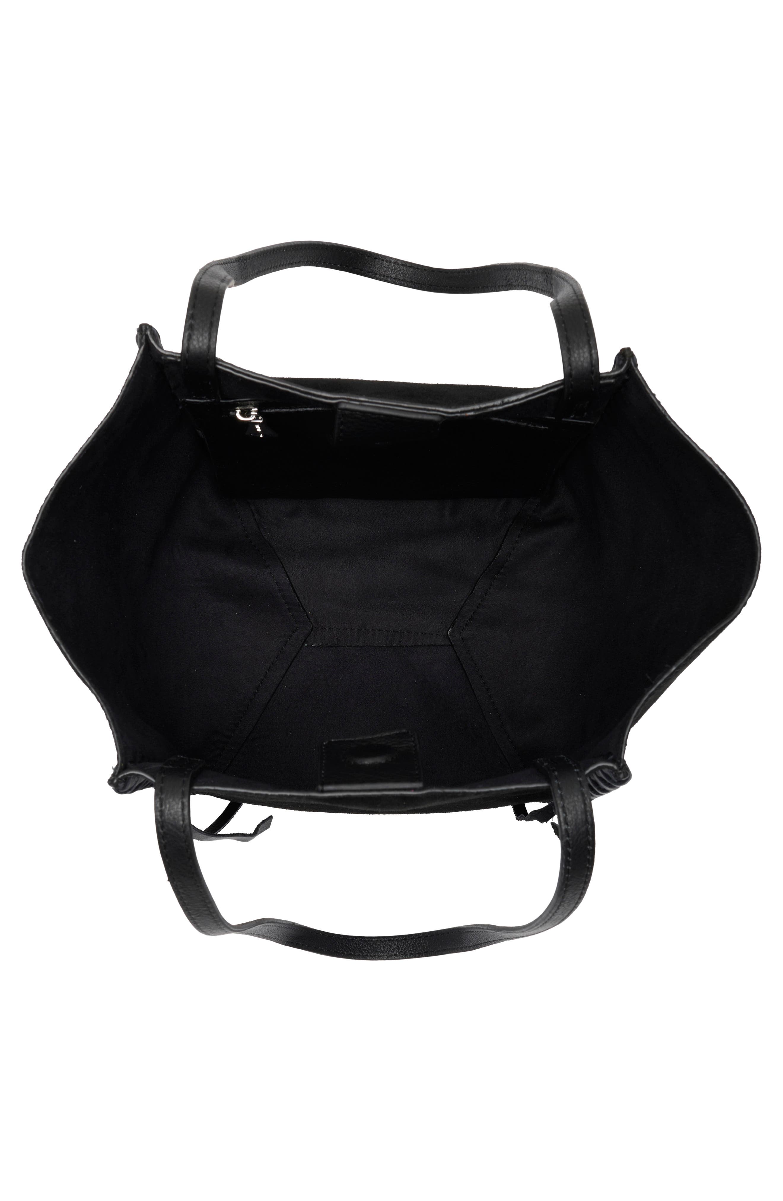 Edge Mini Suede Tote, Alternate, color, BLACK SUEDE