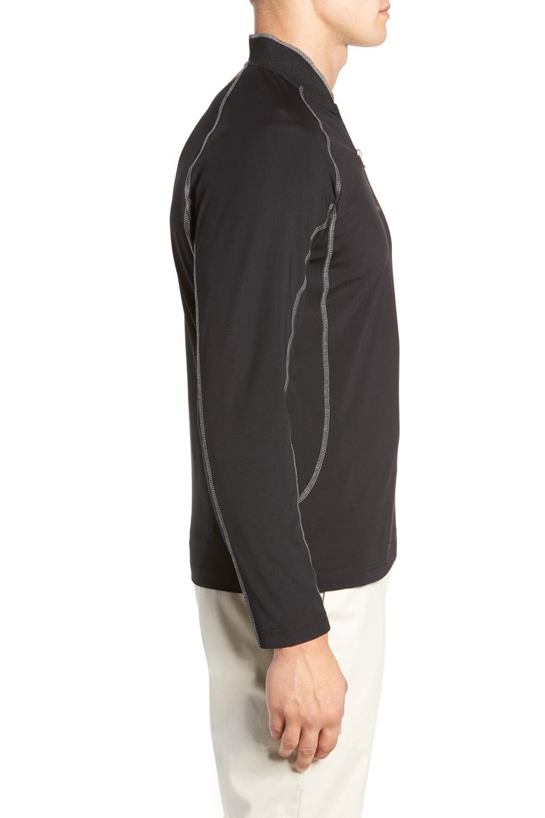 Quarter Zip Slim Fit Tech Pullover, Alternate, color, BLACK