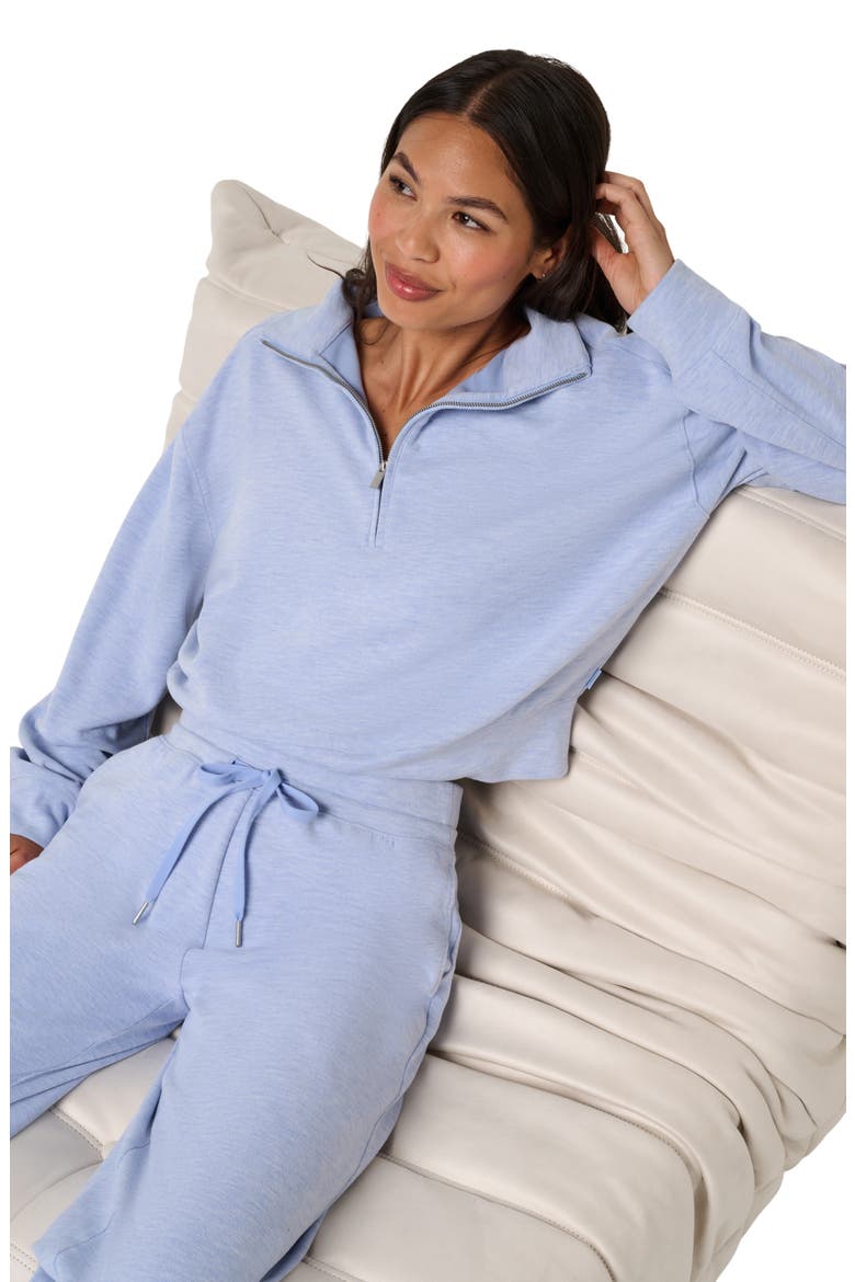 Cloud Half-Zip Pullover, Alternate, color, HEATHER ENGLISH MANOR