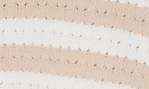 Industry Republic Clothing Stripe Pointelle Sweater In Khaki/white