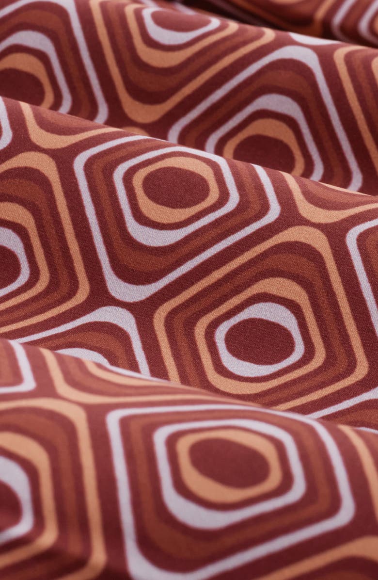 Bugatchi Cruz Print Swim Trunks, Alternate, color, Sienna