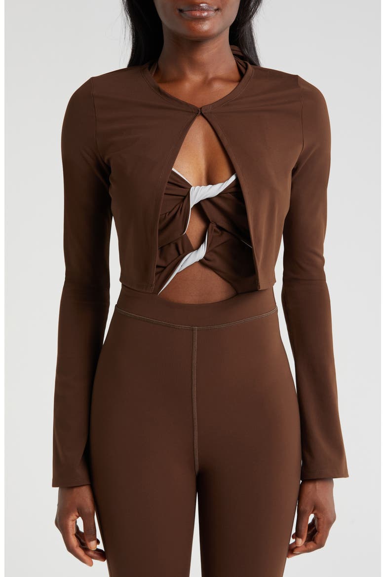 Katy Crop Bolero, Alternate, color, BROWN