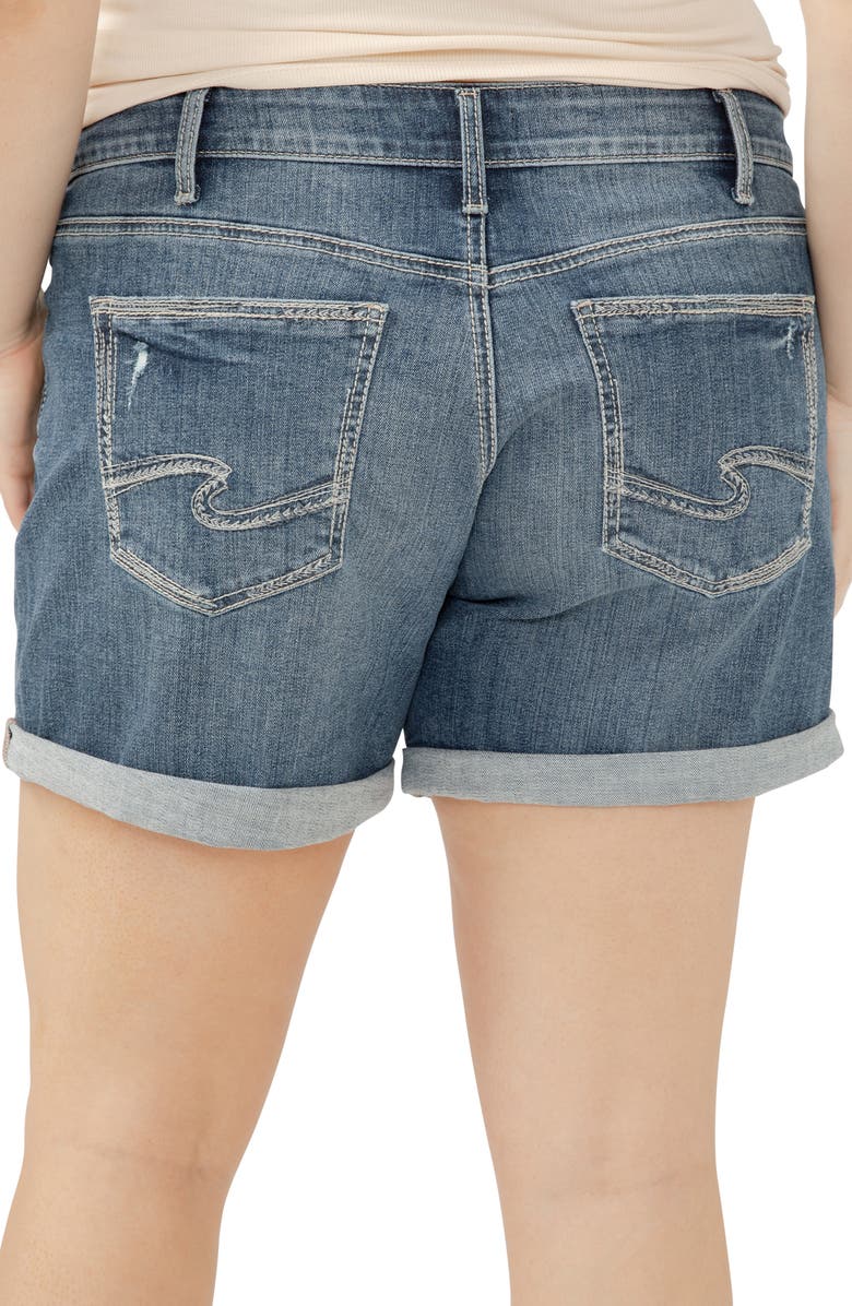 Silver Jeans Co. Denim Boyfriend Shorts, Alternate, color, Indigo