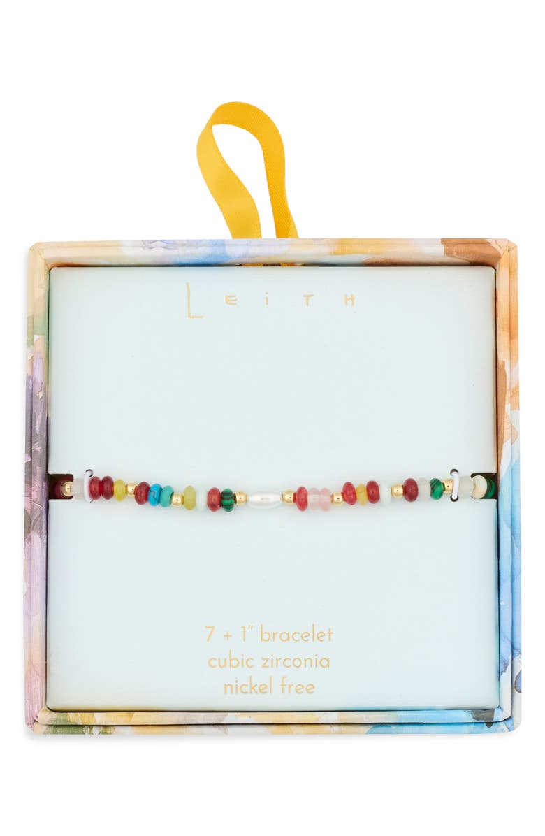 Leith Beaded Bracelet, Main, color, Rainbow Multi- Gold