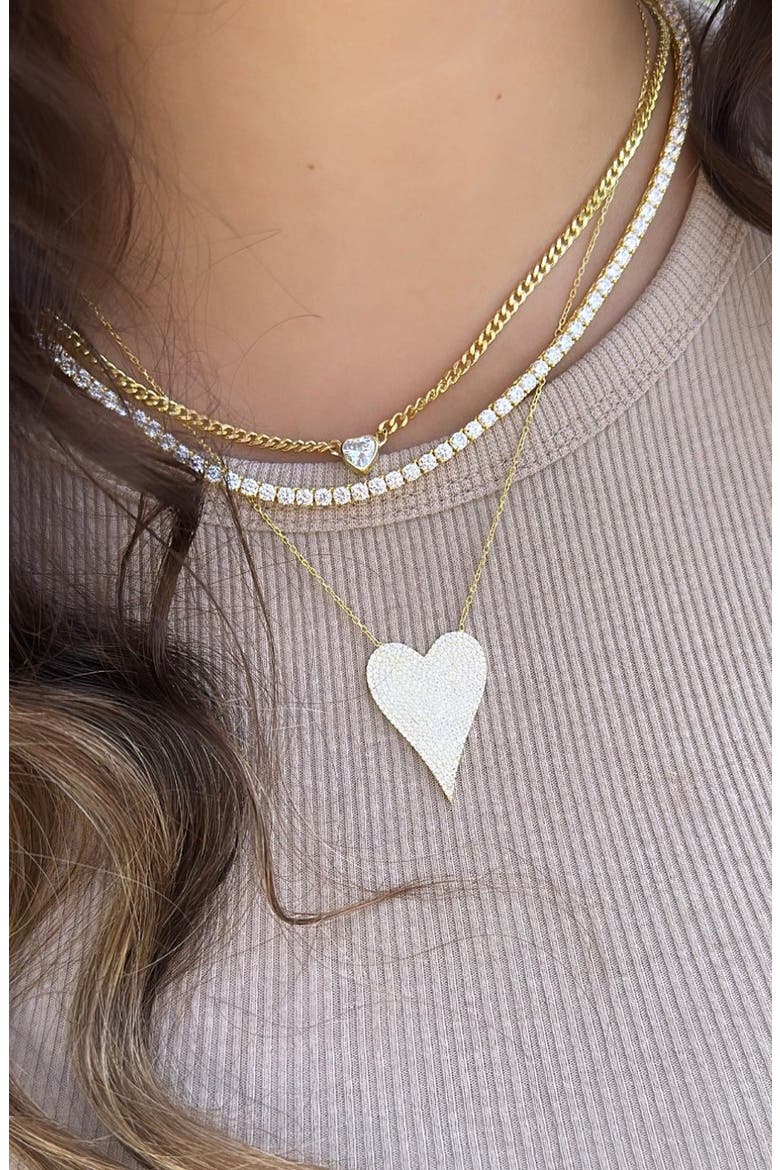 Classic Tennis Necklace, Alternate, color, GOLD/ WHITE