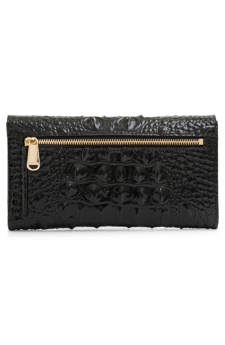 Brahmin Cordelia Croc Embossed Leather Wallet, Alternate, color, Black