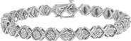 Haus of Brilliance Silver 1/10 cttw Miracle-Set Round-Cut Diamond "X" Link Tennis Bracelet